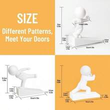 1pc Character Shaped Heavy Duty Doorstop - Non-Slip Floor Protector Mat, Easy To Install, Pet Proof Door Stopper, Scratch & Dirt Resistant Entryway Protector, Suitable For Home, Office, Pet Owners - Plastic Door Wedge, Funny Design - A - View 3