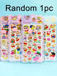 蜡笔小新透明可重复使用自粘贴纸，清新甜美少女简约风，蝴蝶/动物图案，适用于手机、笔记本、水瓶、汽车 - 彩色 - 查看 13