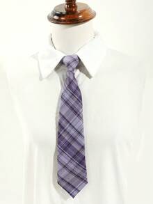 1件女士休闲格纹条纹领结，适合约会、日常穿着、上学、拍照、旅行等场合。 - 彩色 - 查看 7