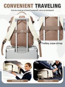 40x25x20厘米，符合登机行李尺寸规定的手提包/短途旅行背包，可装14英寸笔记本电脑，轻便通勤背包，时尚电脑包，短款商务旅行包，纯色，旅行/拉杆/飞机适用背包，笔记本电脑背包，男女皆宜的礼物 - 彩色 - 查看 6