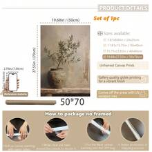 1 Stück gerahmte Leinwandkunst, Olivenbaum und Vintage Vase Leinwanddruck, moderne Wanddekoration, geeignet für Wohnzimmer, Schlafzimmer, Büro, Nahost-Heimdekoration, Raumdekoration Ästhetik, Retro-Bauernhaus-Stil dekorativer Poster, Frühlingsdekoration - Olivenbaum - Übersicht 10