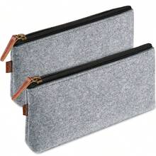 2个毛毡铅笔盒，布艺文具袋，学生铅笔袋，眼镜盒，化妆刷收纳袋 - 套裝 - 查看 13