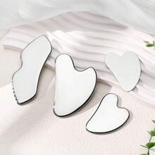 Stainless Steel Massage Board, Facial Beauty Eye Scraping Gua Sha Board, Unblocking Full Body Relaxing Multi-Function Gua Sha Tool - Silver - View 1