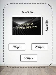 100pcs/200pcs/500pcs Double-Sided Printed Customized Greeting Cards, Business Cards, Laminated, Upload Design, With Logo And Text, Nail Salon Barber Shop, Personal, Corporate, Gift Cards, Product Cards, Store Promotion - Black and White - View 3