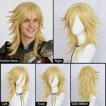 18英寸耐热直发合成动漫角色扮演假发，适合派对，中长蓬松层次直发带刘海，男女通用自然时尚假发，无需胶水，佩戴舒适，耐热，全机器制造，经典时尚假发，高密度柔软发丝。 - 彩色 - 查看 19