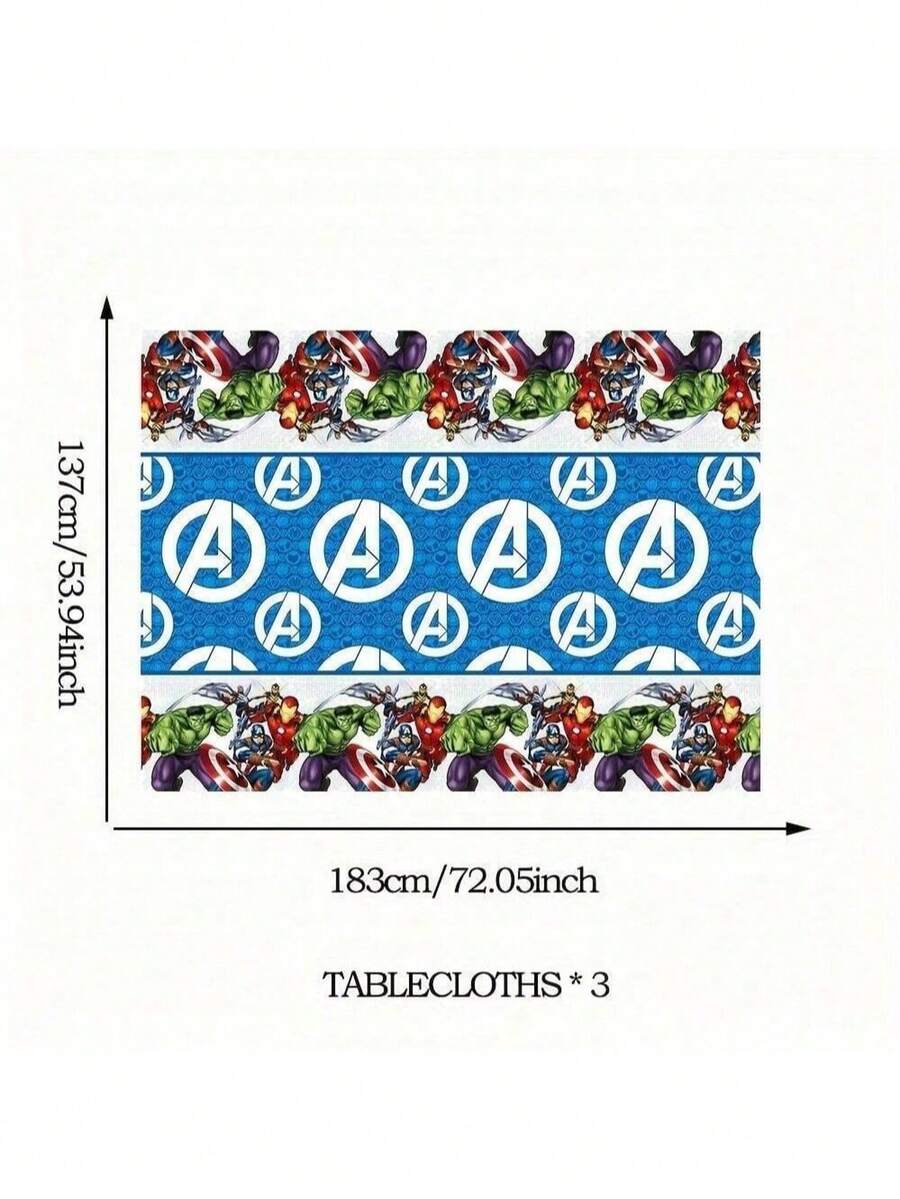 Hasbro 1pc Per Pack Officially Licensed Tablecloths Cool Cartoon Anime Peripherals Decoration Avengers Theme Party Supplies Birthday Weddings Christmas Best Choice New Year's Gift, Valentine's Day Gift, Easter Gift﻿ - Multicolor - View 1