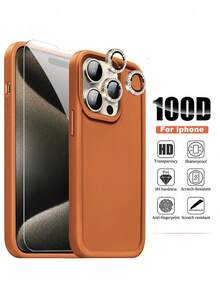 四件套透明手机壳（1 张钢化玻璃膜，3 颗银色点钻），兼容 11/12/13/14 Pro Max，透明材质，带钻石镜头保护膜，兼容 15 Pro Max/15 Pro/15 Plus/16/16 Pro Max - 彩色 - 查看 1