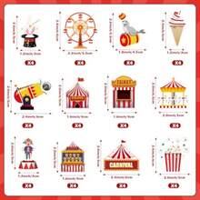 48 Pack Circus Cupcake Toppers Circus Tent Clown Hat Trick Cupcake Picks For Carnival Theme Party Baby Shower Birthday Party Decoration Supplies - Travel - View 3