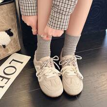 1 Pair Girl's Flat Casual Sneakers, Suitable For Daily Wear And School Outfits - Beige - View 12