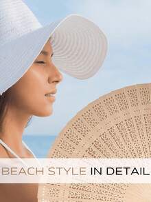 1 Pack Vintage Wooden Folding Fan, Sandalwood Hand Fan With Tassel, Foldable Wedding Favors, Perfect For Festival Dating Birthday, Christmas And Valentine's Day Gifts, Summer Cooling Fan, Chinese Style Fan, Cultural Gift, Party Accessories, Home Decor - Màu be - Xem 5