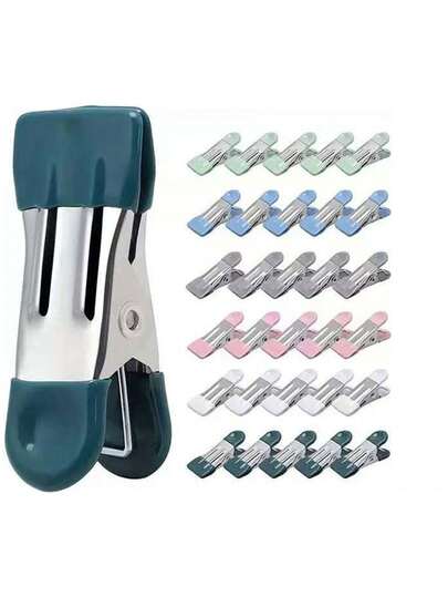 4/8 st matförseglingsklämmor, matförpackningsklämma, kraftig metallklämma för mat, köksklämma för matpåsar, klämma för fotomappklämma. Slumpmässiga färger, matförvaringsbehållare och tillbehör