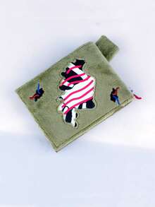 Billetera plegable de piel sintética 3D de alta calidad, portacartas de moda personalizado - Verde Oliva - Ver 6