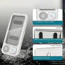 Waterproof Box Speaker, Bathroom Waterproof 360 ° Rotating Touch Screen, Bluetooth Speaker, Watch Movies, Listen To Music, Phone Holder Bluetooth Speaker Audio Shower TV Holder, Swimming Pool, Kitchen, Bathroom, Sink - 黑色 - 查看 6