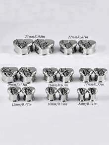 1对朋克复古不锈钢分叉心形无花果骷髅耳洞耳扩耳扩加强穿孔扩张腰部鞍形耳环日常佩戴 - 1對心形鬼頭耳擴 - 查看 7