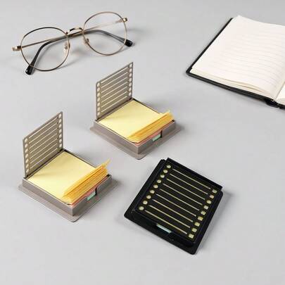 1pc Square Plastic Sticky Note Holder - Shatterproof, Reusable Waterproof, Portable & Lightweight, Suitable For Home/Office/School/Travel/Desk Organization