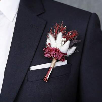 Mini Flower Bouquet, Reed Dried Flower Bouquet, Home Decor, Celebration & Friend Gift, Wedding Boutonniere Decor, Envelope Decor, Home Dried Flower Bouquet Ornament