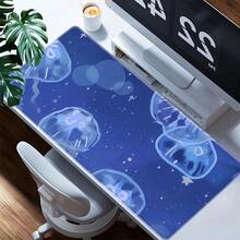 1 件超大蓝色水母游戏鼠标垫 - 加厚防滑可水洗橡胶桌面垫，采用精密锁边工艺，适合游戏玩家和办公使用 - A - 查看 21