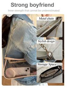 Fashion Color Block Transparent Chain Clutch Bag Shoulder Bag Clear Bag Crossbody Bag For Stadium Events Transparent Bag PVC Bag Bag Pool Essentials - Multicolor - View 10