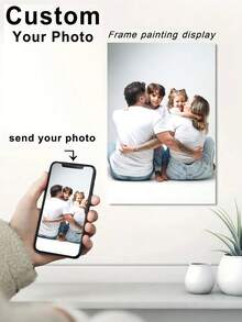 1幅定制帆布墙画，个性化无框海报，温馨室内装裱帆布画，母亲节礼物，婚礼纪念品，父亲节礼物，个性化纪念礼物，适用于婚礼、生日派对、母亲节、毕业季、父亲节、房间装饰，可定制商品，卧室装饰，定制礼物，图片，照片，装裱墙画，送给闺蜜的礼物，送给家人的礼物，生日礼物，送给男友、女友、家人、爱人、朋友的礼物，2026系列 - 彩色 - 查看 5