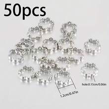 50pcs Hollow Flower Double Hole CCB Beads Frames, Suitable For DIY Jewelry Making And Decorating Handmade Accessories - Multicolor - View 11