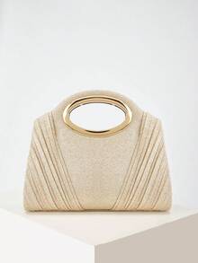 AIBBYDAR Champagne Glitter Handbag, Suitable For Evening Gowns, Holidays, Business, Casual, Minimalist, Dances, Parties, Celebrations - 香檳色 - 查看 3