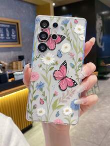 1个蝴蝶花朵图案安卓手机壳，摄像头开孔精准，兼容三星Galaxy S25 Ultra/Galaxy S24 Ultra/S24/S23 Ultra/A56 5G/A55 5G/A52s 5G/A26 5G，无品牌标识，Pixel保护壳 - 無色 - 查看 7