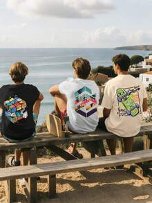 3pcs/Set Teen Boy Graphic Summer Short Sleeve T-Shirts, Street Style Combination, Soft & Comfortable Summer Tops, Casual Tees For Teenage Boys, Suitable For Weekend Outing/Daily Wear - Multicolor - View 2