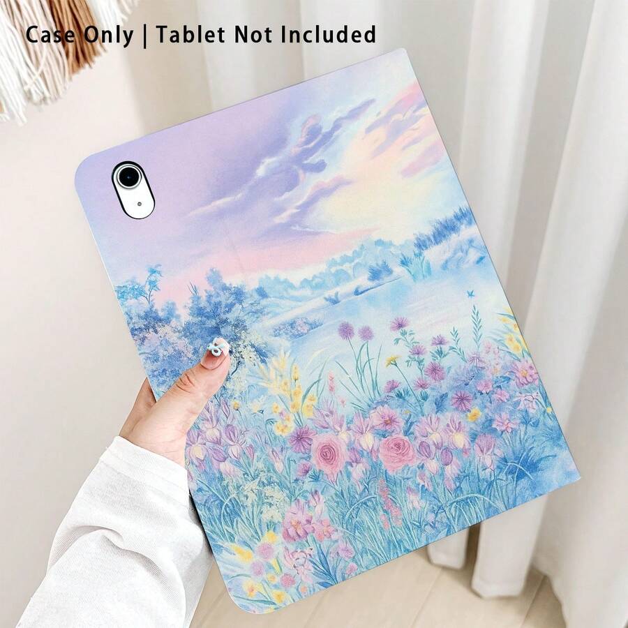 1个翻盖式桌面保护套，带笔槽，花卉天空图案，兼容华为Matepad SE 11英寸/Matepad Pro 11英寸/Matepad 11.5英寸 2026等，荣耀平板8/9/10，荣耀GT 11.5英寸/X7/X8A/X9/X8Pro/X9Pro/X10 PRO/V9/V8 Pro等，三星S11/A11/A11+等，苹果等，具备自动休眠/唤醒功能，适合返校季、情人节等场合。 - 彩色 - 查看 1