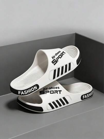 Nuevas sandalias deportivas de estilo casual a rayas para mujeres - Adecuadas para estudiantes/unisex, se pueden usar en la oficina/baño/hogar/hotel/apartamento/viaje/interior y exterior/dormitorio, regalo ideal para inauguración de casa/pareja/esencial de viaje, suela gruesa, suave y cómoda, ligera, fácil de limpiar, no se fatiga después de un uso prolongado, colores neutros, sandalias para todas las estaciones