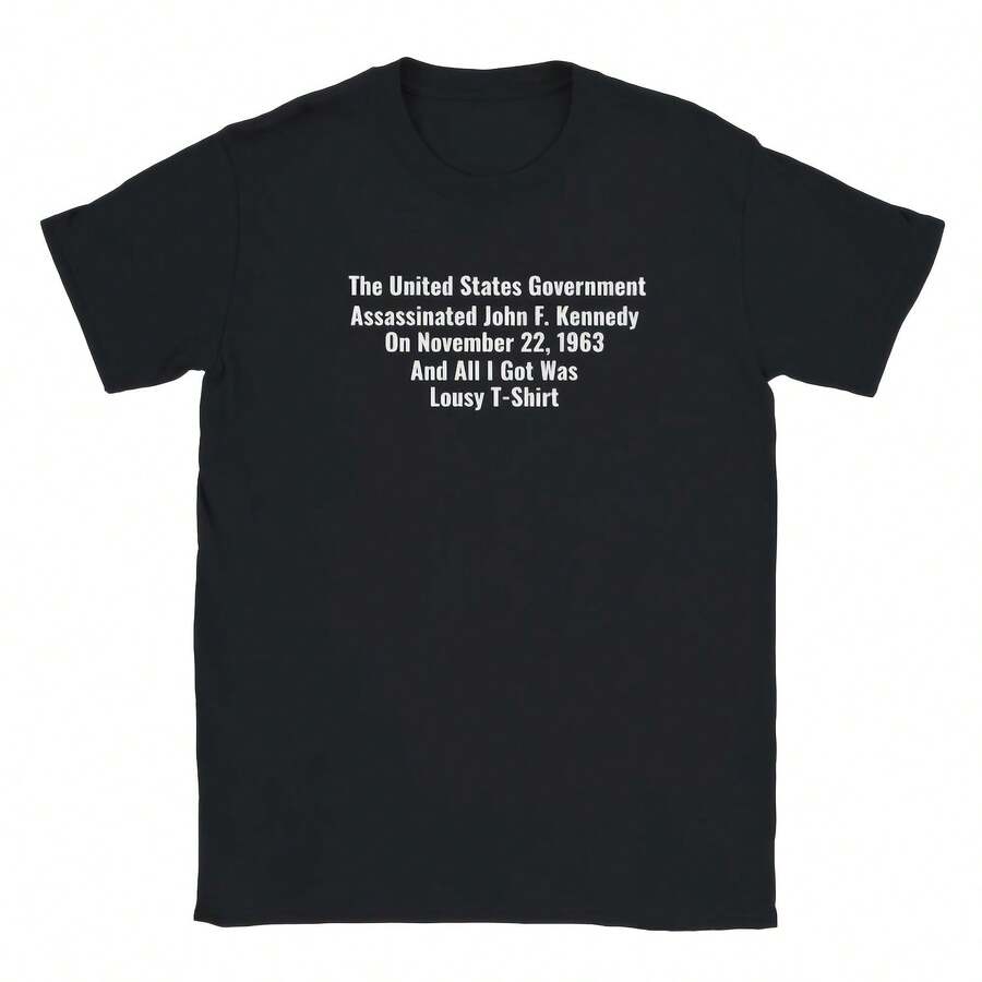 Camiseta unisex de algodón suave con diseño gráfico personalizado "Gobierno de EE. UU. asesinado" - Regalo personalizado - Negro 2 - Ver 1