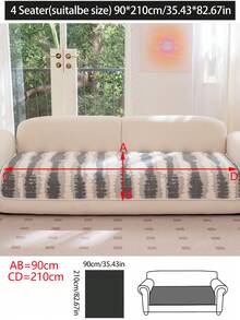 1件加厚绒面沙发垫套，柔软棉法兰绒沙发座垫保护套，现代简约防滑沙发套，防尘可水洗，适用于卧室、办公室、客厅、L型沙发、1/2/3/4人沙发 - 深灰色 - 查看 19