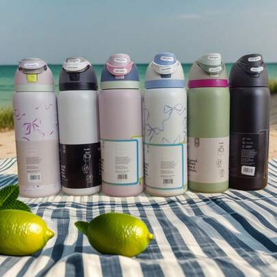 Owal-A 32oz Stainless Steel Insulated Water Bottle - Leak-Proof Sports Water Bottle With Dual Function Spout, Flip Lid Straw And Wide Mouth Opening, Keeps Drinks Cold For 24 Hours, Suitable For Fitness, Travel And Daily Use