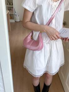 Compact And Elegant Crossbody Handbag, 2026 New Model, Women's Retro Style, Versatile, Simple And Fashionable, Light And Luxurious, High-End And Exquisite. - Pink - View 8