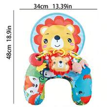 Soft Crescent-Shaped Infant Support Pillow With Animal Design, Rattle And Sound Toy, Suitable For Newborns And Above For Sensory Development - Multicolor - View 12