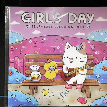 GDTME Girl's Day: A Self-Love Coloring Book For Adults & Teens Featuring Activities In Everyday Life, Women's Day Gift, Back-To-School Stationery, Mother's Day, Mom's Gift, Easter Gift, 7.9x7.9''.