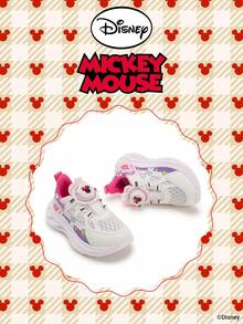 Disney 与米奇老鼠的官方合作款 | 一双儿童运动鞋，适合日常、节日、运动和户外活动穿着。穿着舒适贴合脚型，防滑、耐磨、透气。（男童运动鞋、男童板鞋、儿童运动鞋、女童运动鞋、女童板鞋） - 玫紅色 - 查看 2