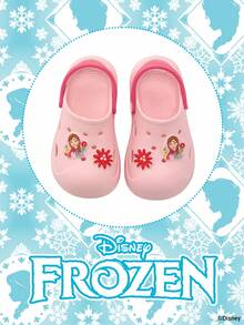 Disney 1 Pair Licensed Collaboration Children's Breathable Mesh Sandals, Princess Breathable Mesh Sandals, Anna Princess Breathable Mesh Sandals, Arendelle Princess Breathable Mesh Sandals, Suitable For Daily Wear, Festivals, Sports, Outdoor, Comfortable, Non-Slip, Durable, Breathable - Pink - View 2