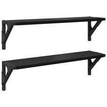vidaXL Wandregale 2 pcs Schwarz Eichen-Optik 60 x 15 x 15,5 cm - Schwarz - Übersicht 2