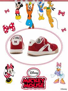 Disney 1 Pair Kids' Sneakers, Suitable For Daily Wear, Festivals, Sports, Outdoor Activities, Comfortable, Non-Slip, Durable, Breathable (Boys' Sneakers, Boys' Skate Shoes, Kids' Sports Shoes, Girls' Sneakers, Girls' Skate Shoes) - Red - View 3