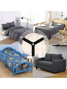 1/4pcs Metal Bed Sheet Clips, Adjustable Anti-Slip Mattress Fasteners - New Practical and Portable - View 4