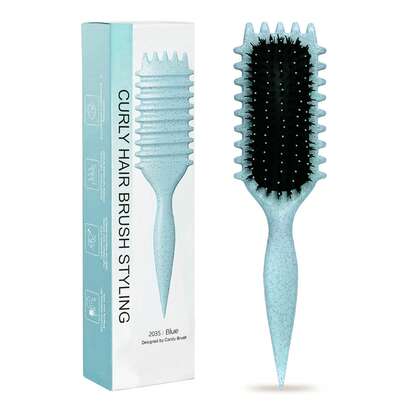 2035Brush Brosse à cheveux bouclante - Définit les boucles, les vagues et les anglaises, réduit les frisottis, façonne et fixe les coiffures mouillées. Convient aux femmes et aux hommes. Cadeau de la Saint-Valentin