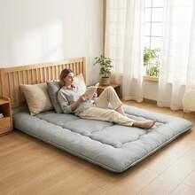 Japanese Floor Mattress Futon Mattress, 4-Inch Twin Thicken Tatami Mat Sleeping Pad Foldable Roll Up Mat Boys Girls Dormitory Pad Kids Floor Lounger Pillow Bed - 灰色 - 查看 9