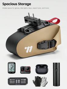 WEST BIKING 磁吸式自行车后包，带隔层，一秒快速拆装，防水，3D硬壳，防刮擦，轻便，适用于公路自行车和山地自行车长途骑行 - 多色 - 查看 6