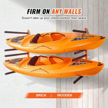 Wall Kayak Storage Rack, 4-Capacity Wall Mounted Kayak Holders For Kayak Canoe Paddle Board, Kayak Storage Hooks With Adjustable Padded Arms, 400 LBS Load Kayak Hanger For Indoor Outdoor Garage - Orange - View 6