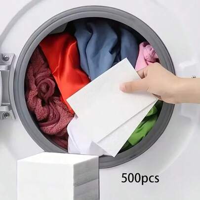 100pcs/Pack Laundry Color Catcher Sheets, Prevent Color Transfer, Protect Clothes From Fading (Slight Quantity Deviation May Occur Due To Machine Packaging, Which Is Normal)