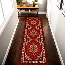1pc Elegant Red-Brown Floral Pattern Doormat, Suitable For Entryway, Living Room, Bedroom, Patio And Garden Decor, Living Room Rug - (1) - View 9