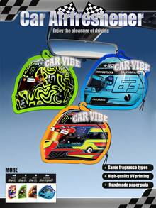 Racecar Sport, Russell Driver, Car Diffuser 63 And Norris Helmet, Car Diffuser, Suitable For Car Air Vent, Rearview Mirror; Car Diffuser Pad, Car Interior Hanging Decor, Creative Gift, Suitable For Fans And Friends - Different Pattern Designs for the Same Fragrance (citrus, Ylang-ylang, Rose, Musk). - View 5