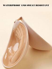 Sutiã adesivo invisível reutilizável (1 unidade), confortável, em silicone adesivo com formato de palma, ideal para vestidos de noiva e ocasiões formais. - Multicolorido - Ver 3