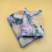 1pc Handmade Oil Painting Style Fabric Book Cover, Notebook Journal Fabric Book Sleeve, Gift For Book Lovers, Couples, Family - Single Piece - View 4