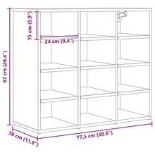 vidaXL Schuhschrank Artisan-Eiche 77,5 x 30 x 67 cm Holzwerkstoff - Braun - Übersicht 10